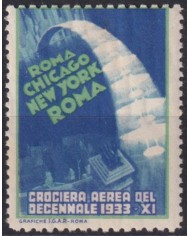 F-EX49546 ITALY ITALIA CINDERELLA 1933 TRANS-ATLANTIC TRIP FLIGHT ROMA CHICAGO AVIATION AIRPLANE.