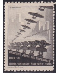 F-EX49550 ITALY ITALIA CINDERELLA 1933 TRANS-ATLANTIC TRIP FLIGHT ROMA CHICAGO AVIATION AIRPLANE.