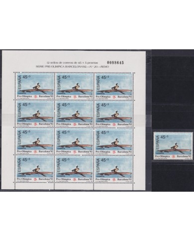 F-EX49324 SPAIN ESPAÑA MNH 1991 OLYMPIC GAMES BARCELONA REMO SHEET SHIP.