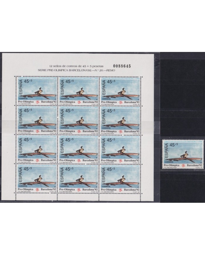 F-EX49324 SPAIN ESPAÑA MNH 1991 OLYMPIC GAMES BARCELONA REMO SHEET SHIP.