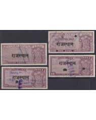 F-EX49727 INDIA LOCAL REVENUE TAX. RAJASTHAN OVERPRINT TIPO III