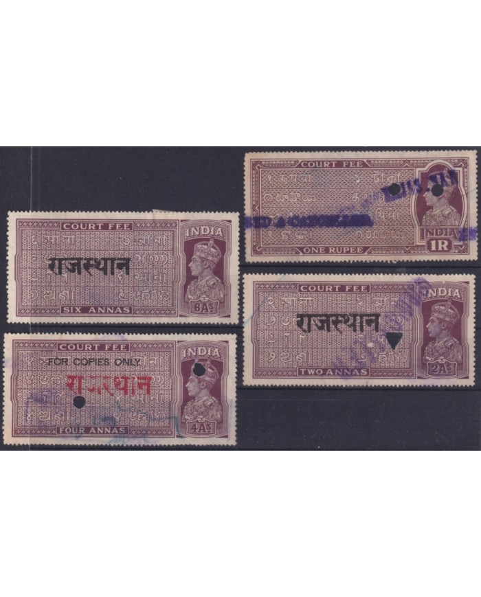 F-EX49728 INDIA LOCAL REVENUE TAX. RAJASTHAN OVERPRINT TIPO IV.