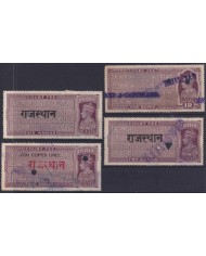 F-EX49728 INDIA LOCAL REVENUE TAX. RAJASTHAN OVERPRINT TIPO IV.