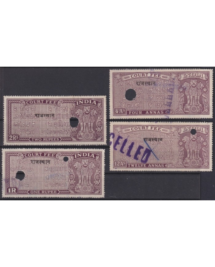 F-EX49729 INDIA LOCAL REVENUE TAX. RAJASTHAN OVERPRINT TIPO VI.