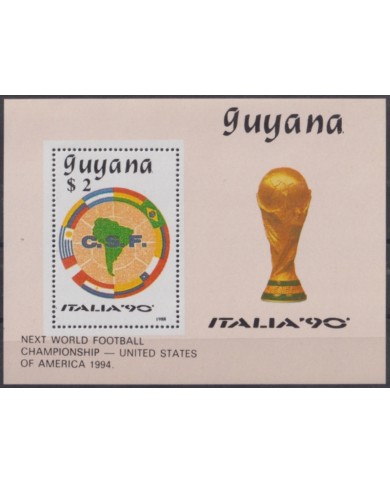 F-EX49485 GUYANA MNH 1988 WORLD SOCCER FOOTBALL CUP ITALY.