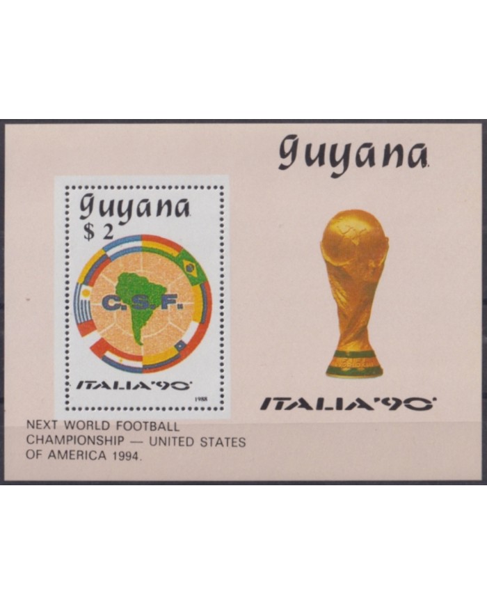F-EX49485 GUYANA MNH 1988 WORLD SOCCER FOOTBALL CUP ITALY.