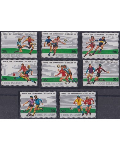 F-EX49496 COOK IS MNH 1982 CHAMPIONSHIP SOCCER FOOTBALL SET.