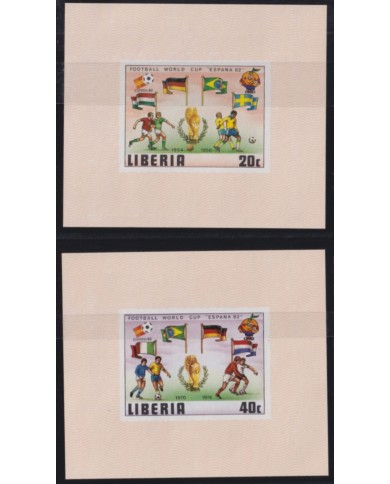 F-EX49501 LIBERIA MNH 1981 CHAMPIONSHIP SOCCER FOOTBALL IMPERFORATED SHEET PROOF.
