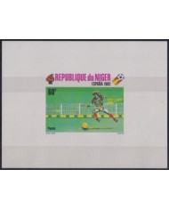 F-EX49503 NIGER MNH 1981 CHAMPIONSHIP SOCCER FOOTBALL IMPERFORATED SHEET PROOF.