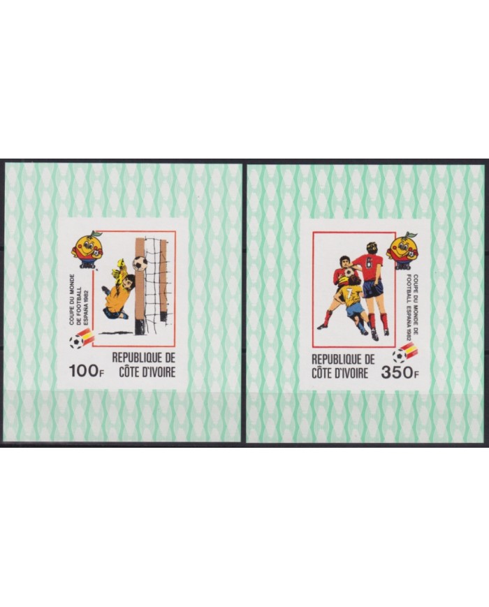 F-EX49504 IVORY COAST MNH 1981 CHAMPIONSHIP SOCCER FOOTBALL IMPERFORATED SHEET PROOF.