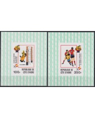 F-EX49504 IVORY COAST MNH 1981 CHAMPIONSHIP SOCCER FOOTBALL IMPERFORATED SHEET PROOF.