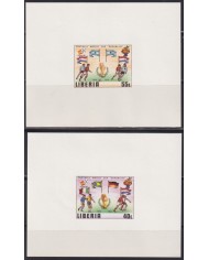 F-EX49395 LIBERIA MNH 1981 CHAMPIONSHIP SOCCER FOOTBALL IMPERFORATED SHEET PROOF.