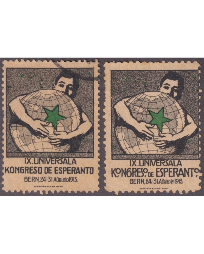 F-EX17764 SWITZERLAND CINDERELLA ESPERANTO CONGRESS 1913 NO GUM.