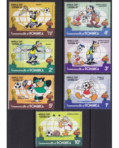 F-EX49512 DOMINICA MNH 1982 WORLD SOCCER FOOTBALL CUP DISNEY DONALD MICKEY MOUSE.