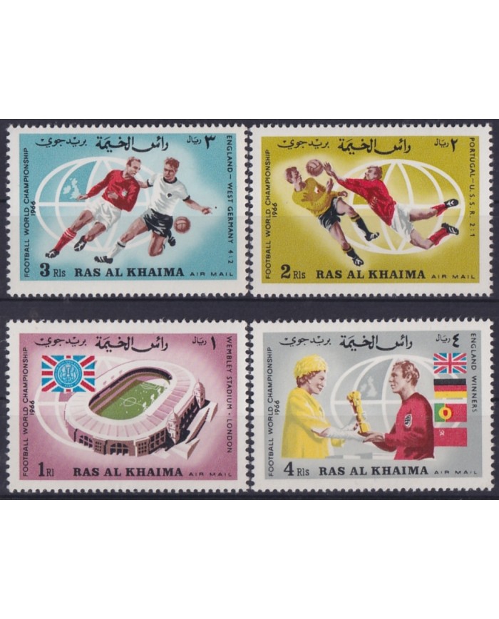 F-EX49528 RAS AL KHAIMA SOUTH ARABIA MH 1966 WORLD SOCCER FOOTBALL CUP.