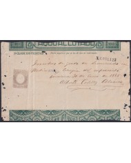 E6533 ESPAÑA SPAIN 1885 INGRESOS PAGOS AL ESTADO 100 ptas BARCELONA.