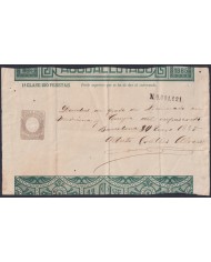 E6534 ESPAÑA SPAIN 1885 INGRESOS PAGOS AL ESTADO 100 ptas BARCELONA.