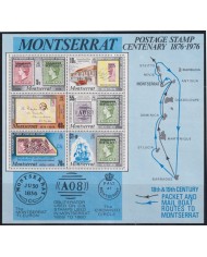 F-EX44066 MONTSERRAT MNH 1976 POSTAGE STAMPS CENTENARY SHIP POSTAL HISTORY.