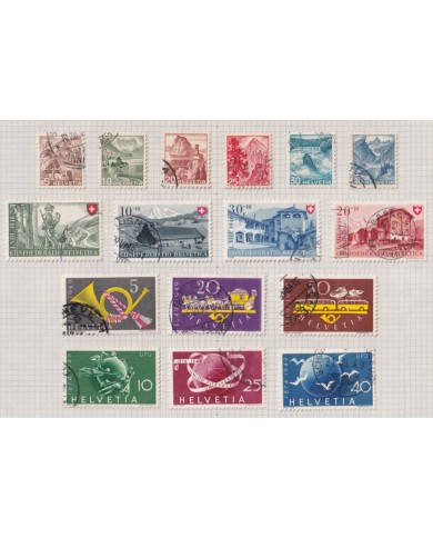 F-EX37589 SWITZERLAND HELVETIA STAMPS COLLECTION LOT USED.