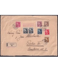 F-EX32641 GERMANY OCCUPATION BOHEME MORAVIA REGISTED COVER CZECHOSLOVAKIA.