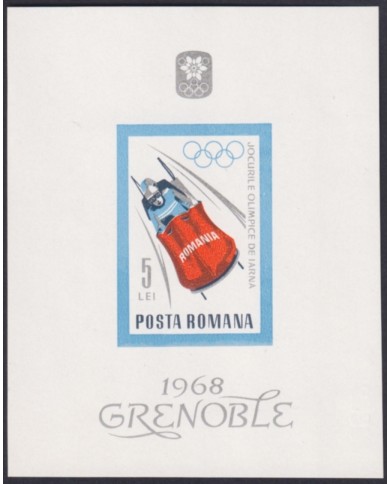 F-EX49268 RUMANIA MNH 1968 GRENOBLE OLYMPIC GAMES WINTER SKI SKATING GYMNASTICS.