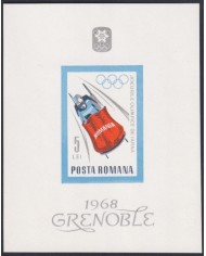 F-EX49268 RUMANIA MNH 1968 GRENOBLE OLYMPIC GAMES WINTER SKI SKATING GYMNASTICS.