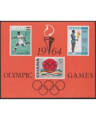 F-EX49270 GHANA MNH 1964 JAPAN OLYMPIC GAMES TOKIO SOCCER ATHLETISM.