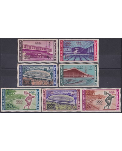 F-EX49276 SAUDI SOUTH ARABIA UMM AL QIWAIN MH 1968 OLYMPIC GAMES STADIUM DISCOBOLO.
