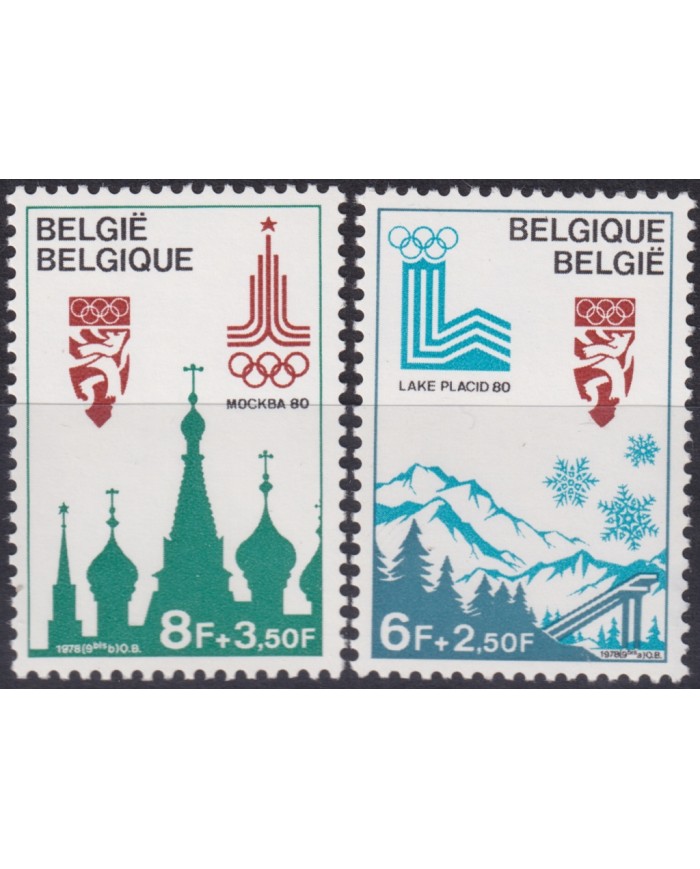 F-EX49263 BELGIUM MNH 1978 MOSCOW & LAKE PLACID PRE - OLYMPIC GAMES ATHLETISM.
