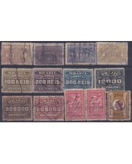 F-EX28951 BRAZIL BRASIL S.XX REVENUE STAMPS LOT ALL DIFFERETS TREASURE DEPOSIT.