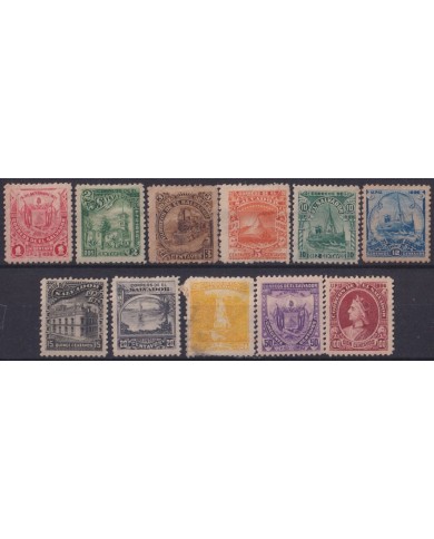 F-EX35293 EL SALVADOR 1896 CRISTOBAL COLON COLUMBUS DISCOVERY COAST ARM.