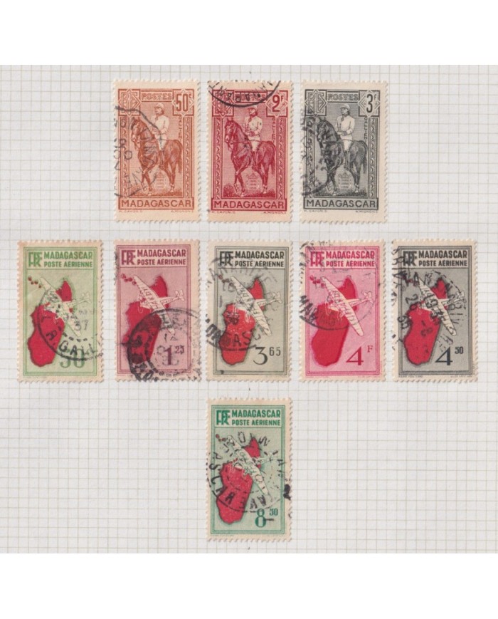 F-EX37576 MADAGASCAR FRANCE COLONIES CLASSIC STAMPS LOT.