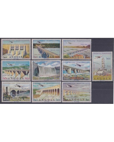 F-EX43565 ANGOLA 1965 MH AIRPORT AIR MAIL SERVICE BRIDGE OIL