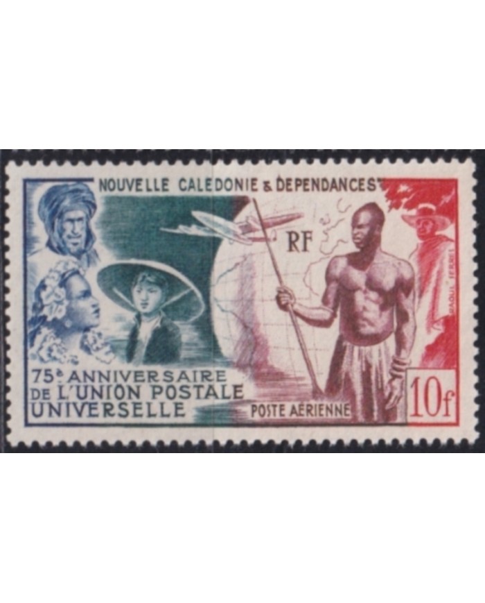 F-EX49892 NEW CALEDONIE 1949 NO GUM INDIGENOUS & COLONIAL TYPES.