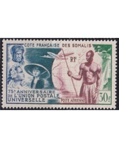 F-EX49890 COTE DES SOMALIS SOMALIA 1949 NO GUM INDIGENOUS & COLONIAL TYPES.