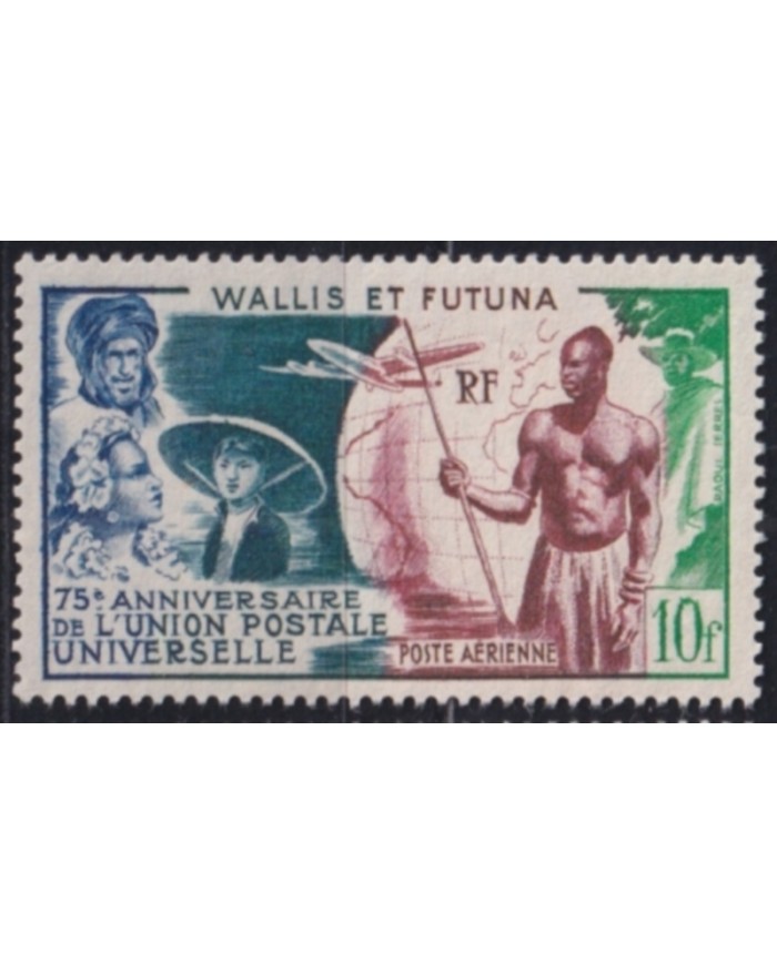 F-EX49893 WALLIS ET FUTUNA 1949 NO GUM INDIGENOUS & COLONIAL TYPES.