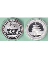M516 CHINA 2009 UNC 10 yuan PANDA BEAR FINE 999 SILVER.