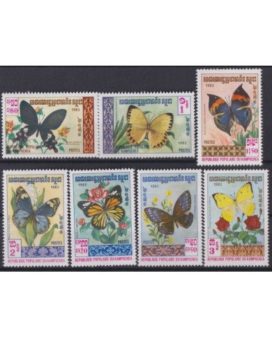 F-EX49873 CAMBODIA KAMPUCHEA MNH 1983 BUTTERFLIES MARIPOSAS PAPILLON.