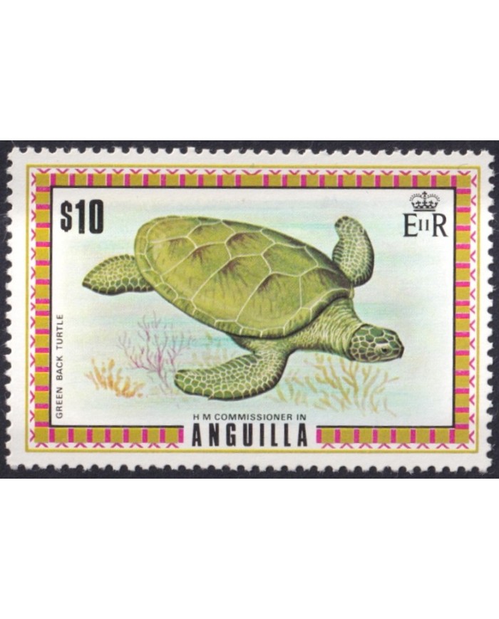 F-EX49864 ANGUILLA MNH 1975 SEA WILDLIFE 10$ TURTLE.