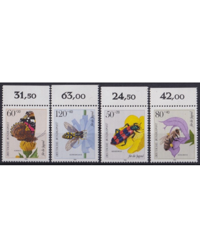 F-EX49881 GERMANY MNH 1984 BUTTERFLIES MARIPOSAS PAPILLONS INSECTS ENTOMOLOGY.