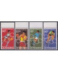 F-EX49880 ST VINCENT MNH 1980 BASKET CYCLING ATHLETISM SOCCER HURRICANE RELIEF.