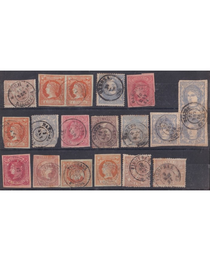 Z481 ESPAÑA SPAIN RARE CANCEL BARCELONA GIRONA GERONA STAMPS LOT.