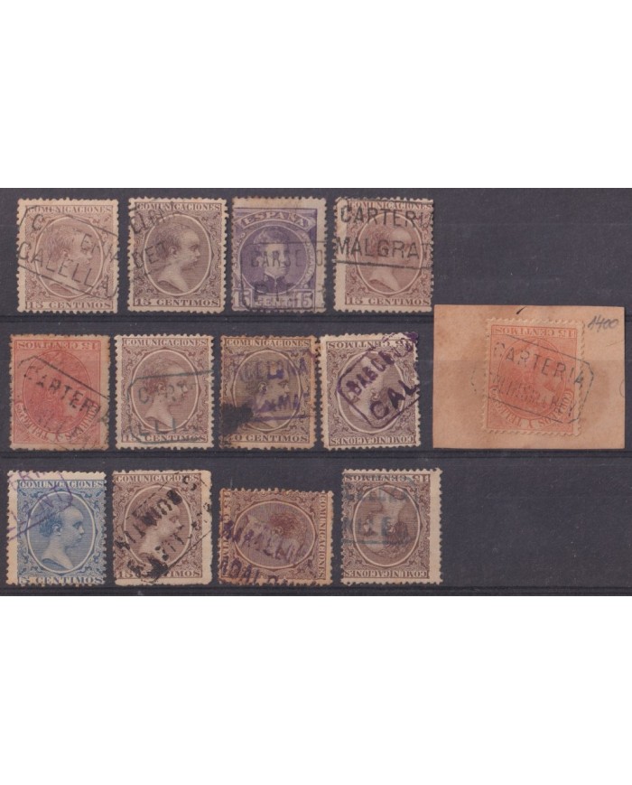 Z483 ESPAÑA SPAIN RARE CARTERIAS CANCEL STAMPS LOT CALELLA MALGRAT.