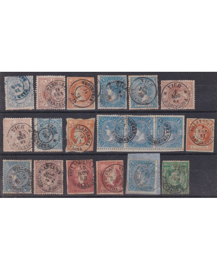 Z485 ESPAÑA SPAIN RARE CANCEL BARCELONA GIRONA GERONA STAMPS LOT.