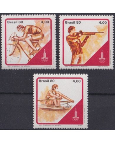 F-EX50074 BRASIL BRAZIL MNH 1980 MOSCOW OLYMPIC GAMES CICLING SHOOTING ROWS.