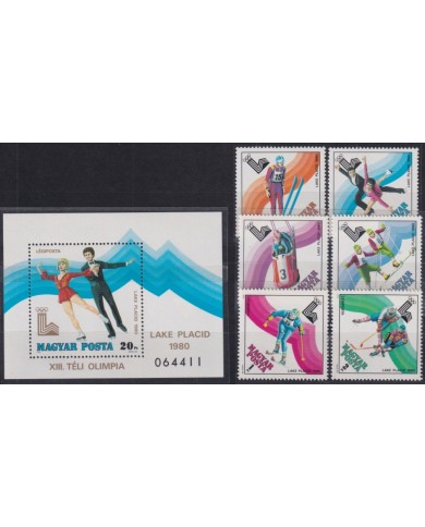 F-EX50080 HUNGARY MNH 1980 WINTER OLYMPIC GAMES LAKE PLACID SKI.