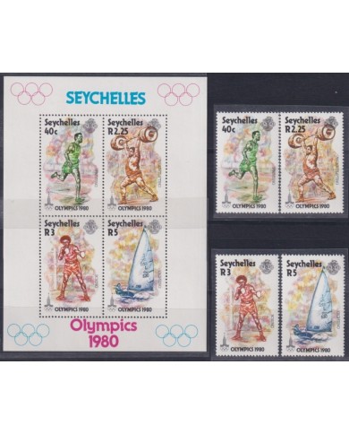 F-EX50084 SEYCHELLES MNH 1980 MOSCOW OLYMPIC GAMES ATHLETICS BOXING WEIGHTLIFTIN.