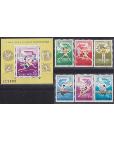 F-EX50087 RUMANIA MNH 1980 OLYMPIC GAMES MOSCOW RUSSIA ATHLETISM FIGHTING.