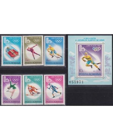 F-EX50089 RUMANIA MNH 1980 WINTER OLYMPIC GAMES LAKE PLACID SKI.