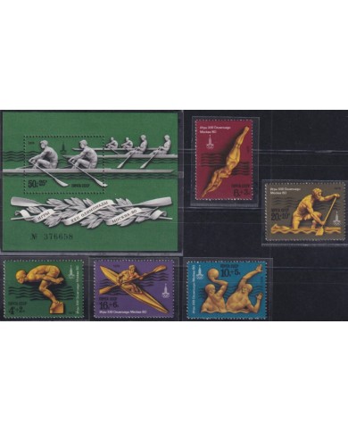 F-EX50101 RUSSIA MNH 1978 OLYMPIC GAMES MOSCOW POLO SWIMING KAYAK.